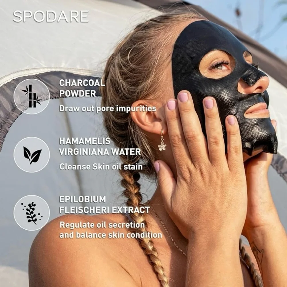 SPODARE Face Mask Cleansing Hydrogel 5 Pack Post-Exersice Cleaning & Oil Control